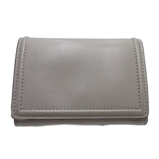 トッズ TOD'S コンパクト財布 三つ折り ダブルT レザー グレー /046401 【中古】 トッズ TOD'S コンパクト財布 三つ折り ダブルT レザー グレー