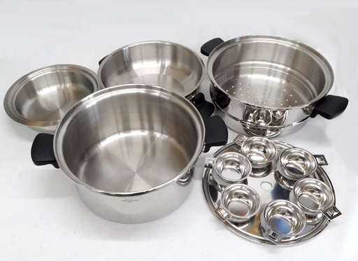 使用感少なめ★Amway Queen アムウェイ クィーン 6L シチューパンセット 06182/IH対応/両手鍋/蒸し器　札幌 アウトレットモノハウス平岸店