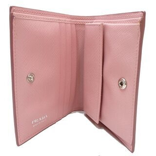 プラダ PRADA 二つ折り財布 SAFFIANO +ST.FLO レザー PESCO ピンク 花柄 1MV204 /046375 【中古】 プラダ PRADA 二つ折り財布 SAFFIANO +ST.FLO レザー PESCO ピンク 花