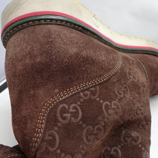 グッチ GUCCI ムートンブーツ GG柄 スエード ブラウン 224614 /046207