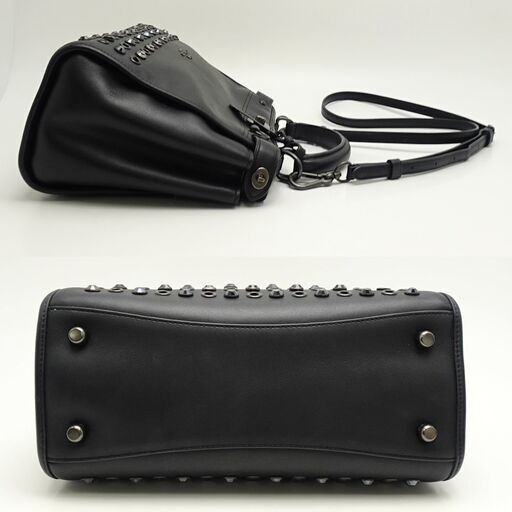 コーチ COACH 33622 2WAYバッグ ミニグラマシーサッチェル ジュエルズ アンド グロメットレザー 黒/054455【中古】 コーチ COACH 33622 2WAYバッグ ミニグラマシーサッチェル ジュエルズ