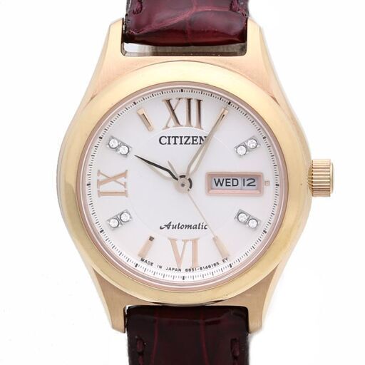 シチズン CITIZEN シチズンコレクション レディース 自動巻き PD7162-04A 6651 スワロフスキー /35888【中古】 腕時計