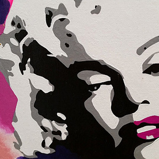 レインカラセド 絵画 本人肉筆 直筆 マリリンモンロー オールディーズ ロカビリー フィフティーズ 31×41cm