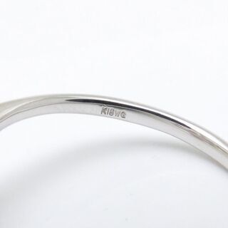 パール リング 真珠 3P ダイヤモンド0.04ct K18WG 12.5号 ホワイト 