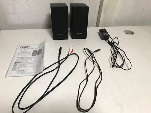 FOSTEX PM0.1 PERSONAL ACTIVE SPEAKER スピーカー フォステクス ケーブル付き 電源 動作確認済み