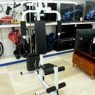 札幌市内近郊限定 メーカー不明 ホームジム 筋トレ ベンチ 腹筋 背筋 ウェイトスタック方式 49kg トレーニング器具