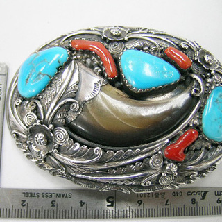 下取可 最強* 超特大の熊爪 ＆ ターコイズ インディアンジュエリー