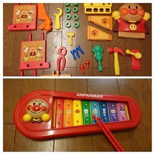 アンパンマンの知育玩具２個セット 「アンパンマン大工さん」「鉄琴」