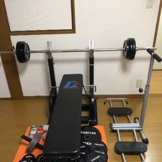 ソルボワ 【大阪引取限定】ベンチプレス セット150kgと可変式ダンベル
