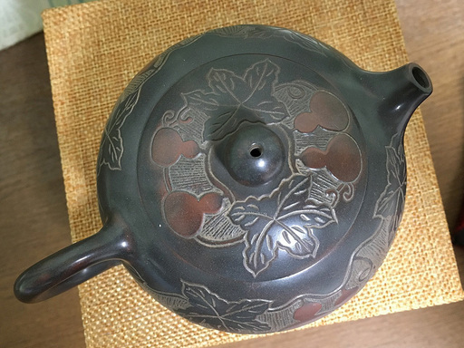 中国 欽陶居 急須 No.57 四面四神 紫泥 白泥 紫砂 茶壷 茶壺 欽州 エン