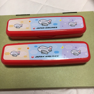 JAL  お子様用スプーン&フォーク ケース付き 2セット