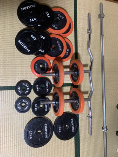 取引中)20日まで限定値下。ダンベル、シャフト、トレーニングベンチ