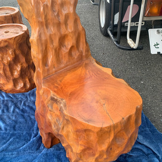 ☆材木削り出し 工芸椅子☆