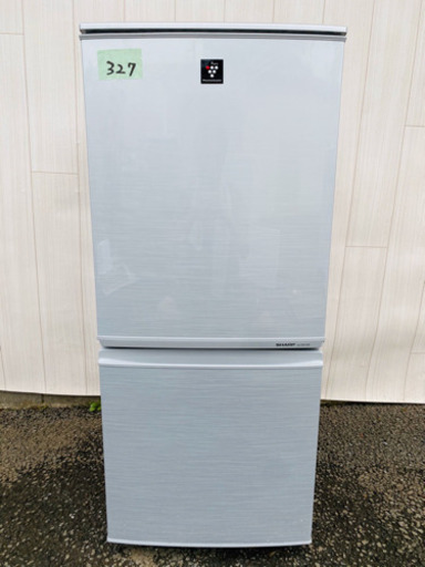 327番 SHARP✨ノンフロン冷凍冷蔵庫❄️SJ-PD14W-S‼️
