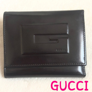 GUCCI グッチ 財布 正規品 二つ折り ブラック エナメル