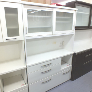 人気キッチンボード 鏡面白 ホワイト ハイタイプ 食器棚 ￥32...