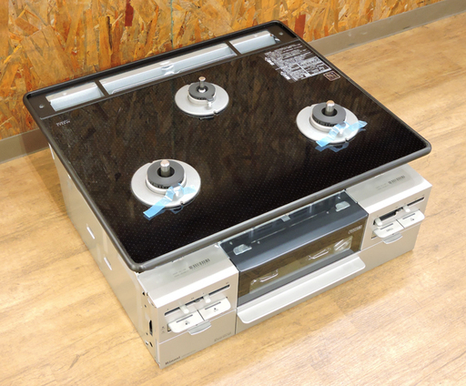 TANICO 3口ガスコンロ 業務用コンロ 90㎝×70㎝×80 LP (J1093rwraY