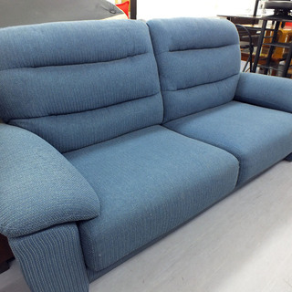 ニトリ ファブリック3人掛け ソファー ブルー 青 布製￥29,800-