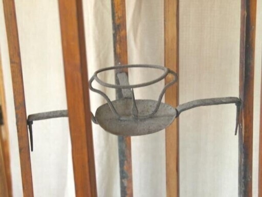 レア珍品！明治時代☆レトロ円形朱漆行灯85cm燭台☆漆塗り行燈あんどん