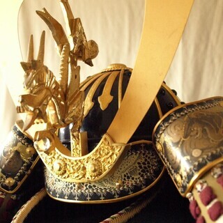 日本伝統工芸☆京都 高級五月人形 龍紋兜 武士 武具 武具 風水 招福
