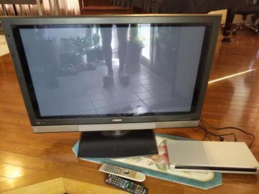 超可爱 日立プラズマTV37型  セット DVDプレイヤー BluRay Panasonic  プラズマテレビ
