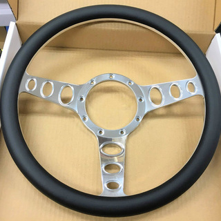 アルミ カスタム ビレット cruz ステアリング ハンドル 黒革 9穴 35.5φ 