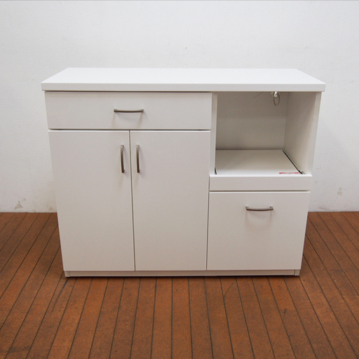 【良品】ホワイトカラー キッチンカウンター 幅100 奥行40 高さ82cm (IA46)