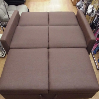 2人掛けソファ ソファベッド リラックスソファ 布製 ダークブラウン 幅140cm　西岡店 2人掛けソファ ソファベッド リラックスソファ 布製 ダークブラウン 幅