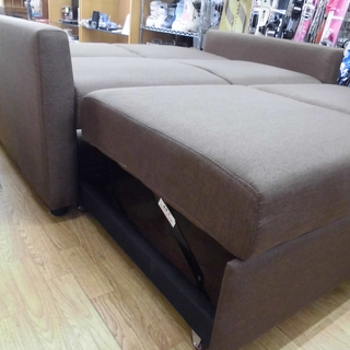 2人掛けソファ ソファベッド リラックスソファ 布製 ダークブラウン 幅140cm　西岡店 2人掛けソファ ソファベッド リラックスソファ 布製 ダークブラウン 幅