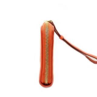 LOEWE（ロエベ）L字ファスナー長財布　061305　コーラルオレンジ　レディース【中古】