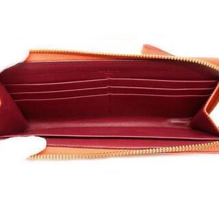LOEWE（ロエベ）L字ファスナー長財布　061305　コーラルオレンジ　レディース【中古】