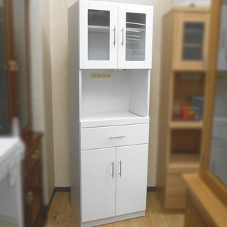 白エナメル 食器棚 幅59 奥行40 高さ180cm ☆ PayPay(ペイペイ)決済可能