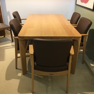 カリモク karimoku ダイニングテーブル6点セット テーブル チェア ナチュラル×茶系 中古品