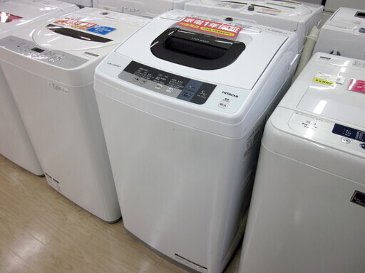 安心の1年保証付！2016年製 5.0kg HITACHI(日立)「NW-5WR」全自動洗濯機です！