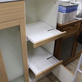J10183)【展示品・ほぼ未使用！】島忠 食器棚 キッチンボード ハイカウンター