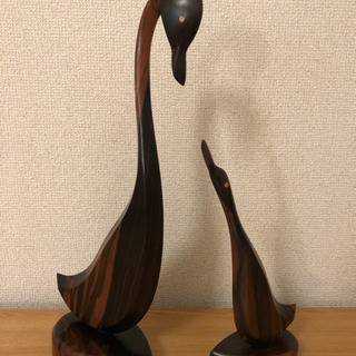 【お取り引き中】木製鳥のオブジェ　親子対