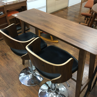 ニトリ カウンターテーブル+カウンターチェア 3点セット