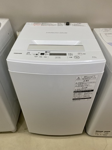 洗濯機 東芝 TOSHIBA AW-45M5(W) 2018年製 4.5kg 中古品