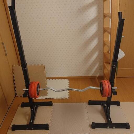 自宅用 ベンチプレス スクワット 筋力トレーニング器具 EZバー 約35kg