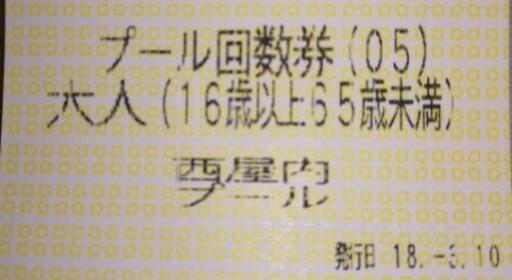 大阪市内区民プール 回数券×18枚