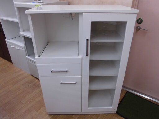 ミドルレンジボード キッチンボード キッチン収納 食器棚 白 幅:80cm 札幌 西岡店