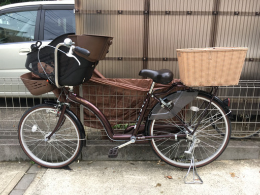 美品 子供乗せ 自転車 ブラウン サイクルベースあさひ