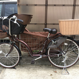 美品 子供乗せ 自転車 ブラウン サイクルベースあさひ