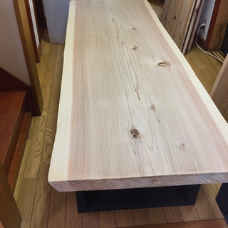 値下げ☆激安 特大 210cm 天然一枚板ダイニングローテーブル 近場配送無料☆