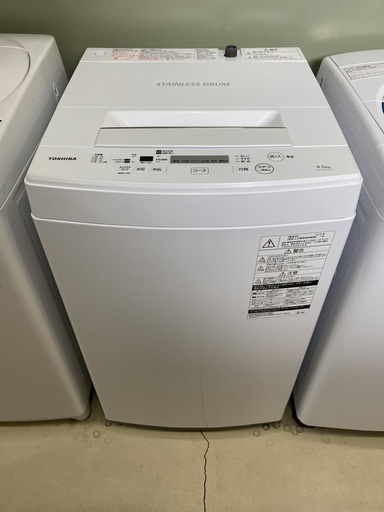 洗濯機 東芝 TOSHIBA AW-45M7(W) 2019年製 4.5kg 中古品