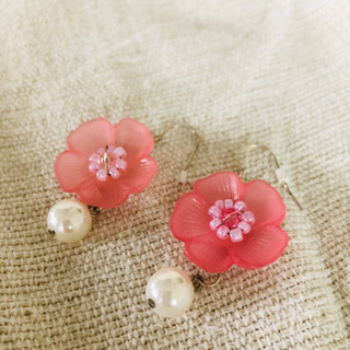 花 パール ピアス