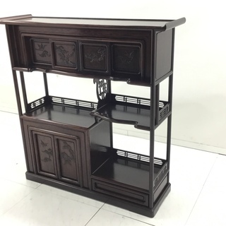 唐木家具　カリン　茶棚　飾り棚　モダンに合わせても◎　Ｙ0-0379