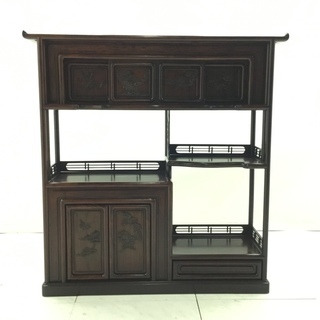 唐木家具　カリン　茶棚　飾り棚　モダンに合わせても◎　Ｙ0-0379