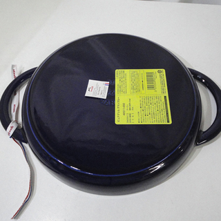 保管未使用 staub ピュアグリル グランブルー 26cm 40511-692 IH対応 ホーロー グリルパン 両手鍋 ストウブ