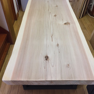 値下げ☆激安 特大 210cm 天然一枚板ダイニングローテーブル 近場配送無料☆